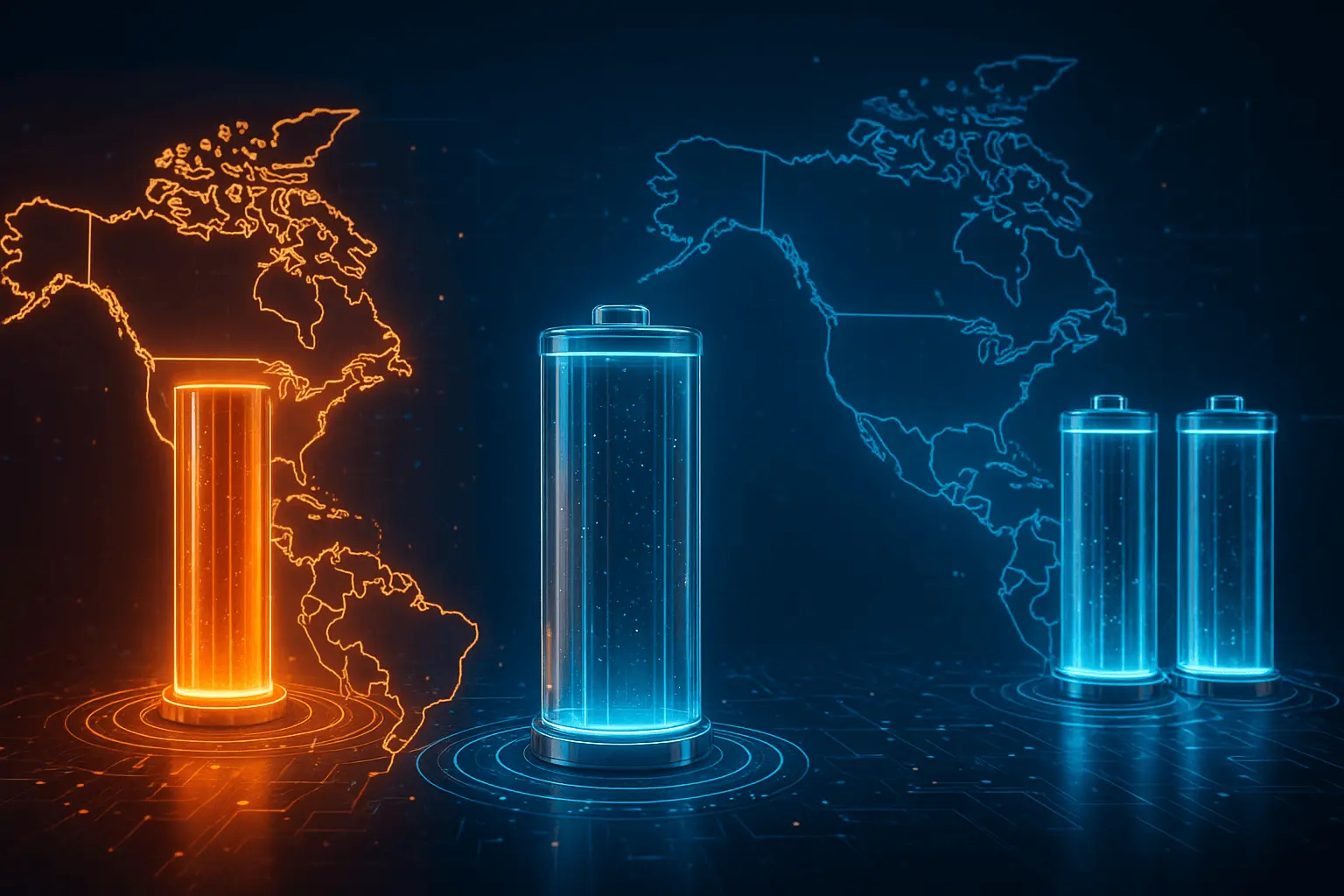 Map showing regional strategies and market share in solid-state batteries.
